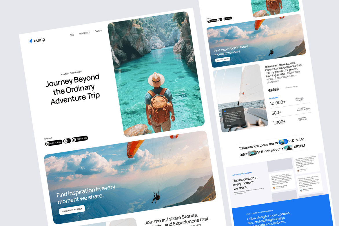 Download outrip - Travel Landing Page Figma Design