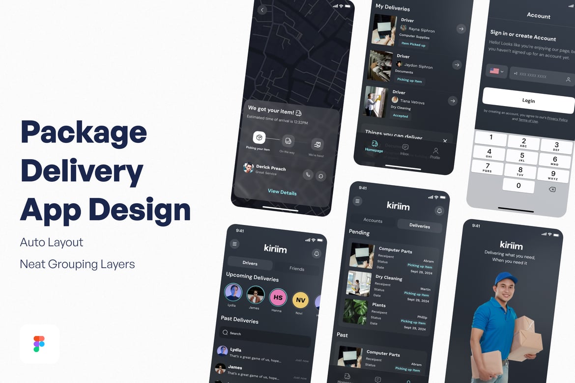 Download Package Delivery App Design Figma Design