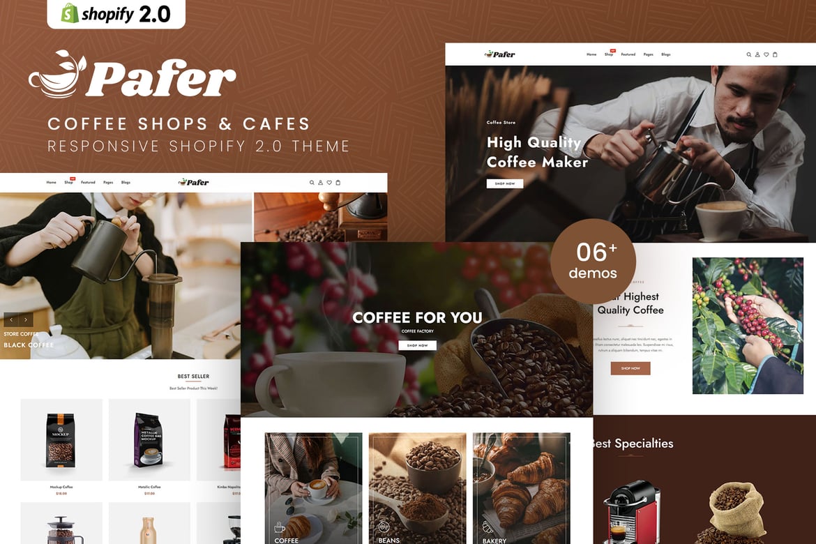 Download Pafer - Coffee Shops & Cafes Shopify 2.0 Theme