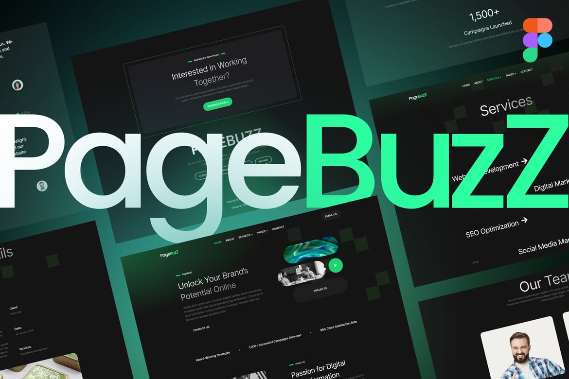 Download Pagebuzz - Digital Agency Figma Website Template Figma Design