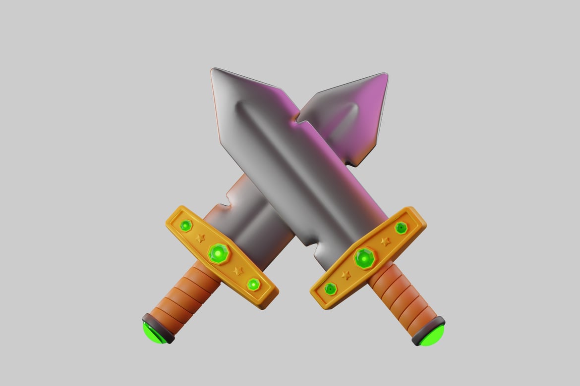 Download Pair of swords 3D Model