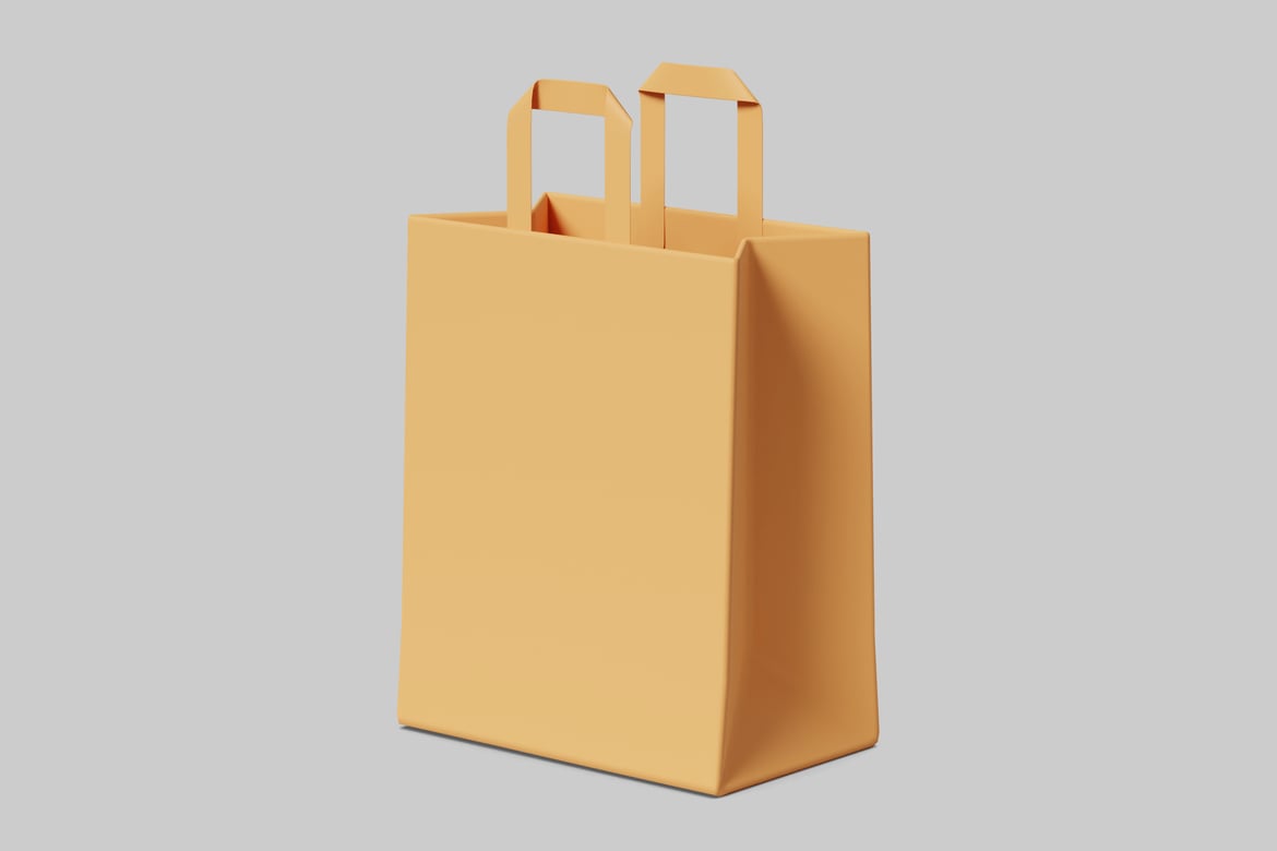 Download Paper bag with handle. 3D Model