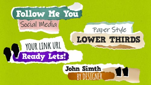 Download Paper Lower Thirds Titles After Effect Template