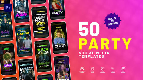 Download Party Flyers Instagram Stories Premiere Pro Template