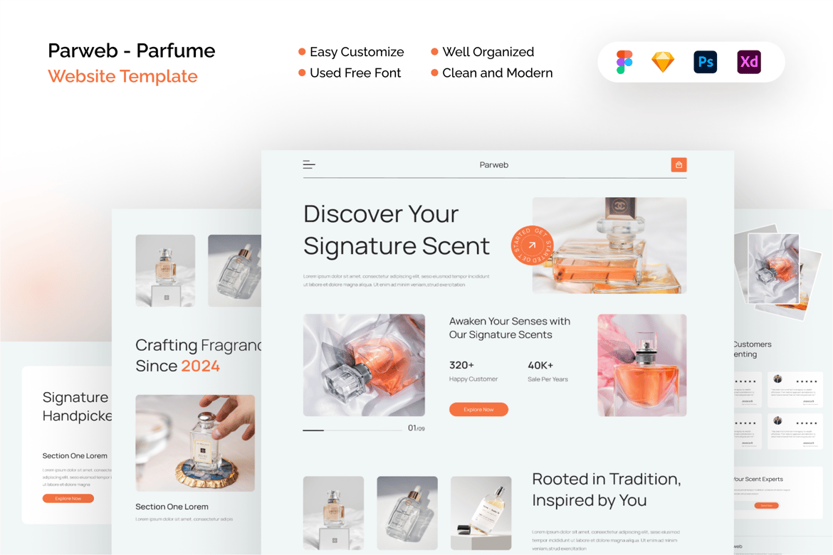 Download Parweb - Parfume Website Template Figma Design