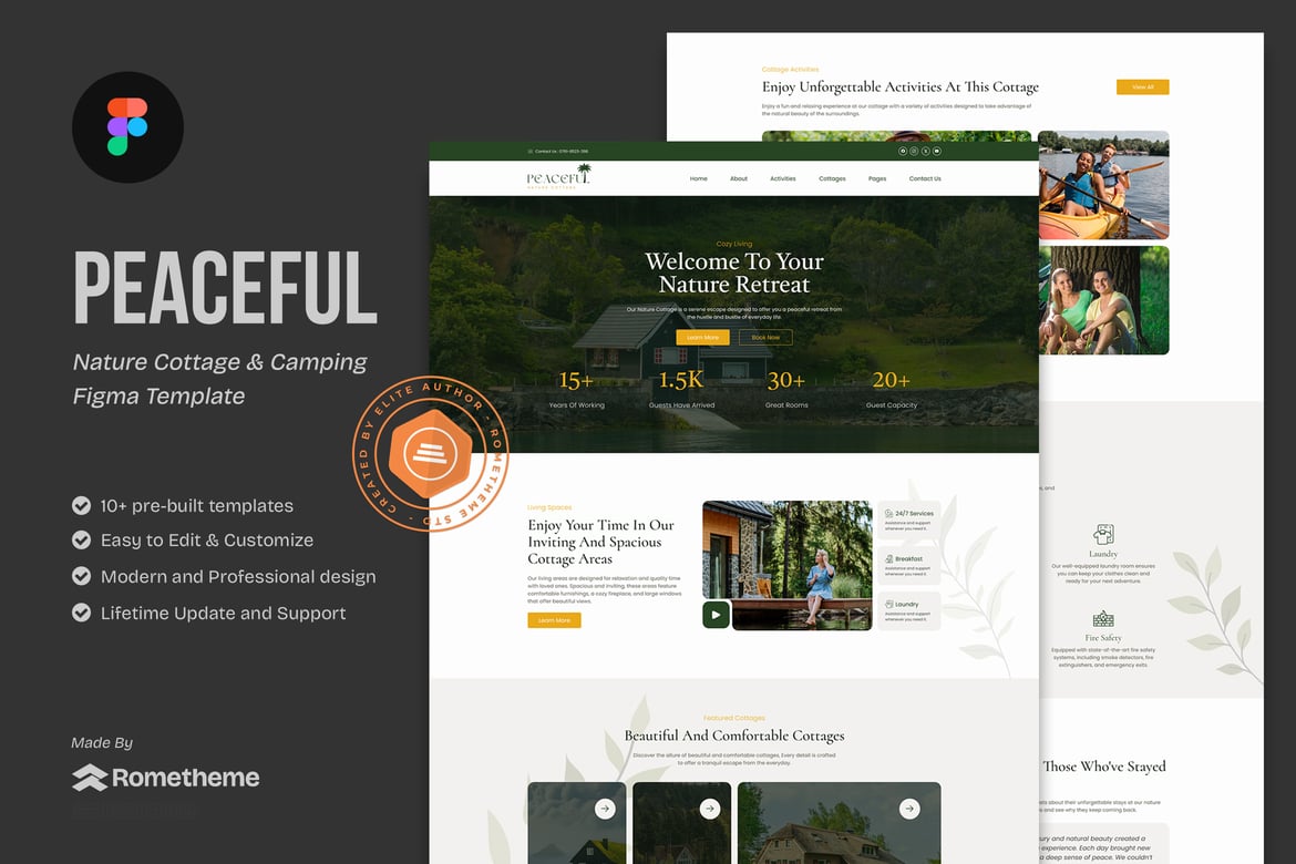 Download Peaceful - Nature Cottage & Camping Figma Template Figma Design