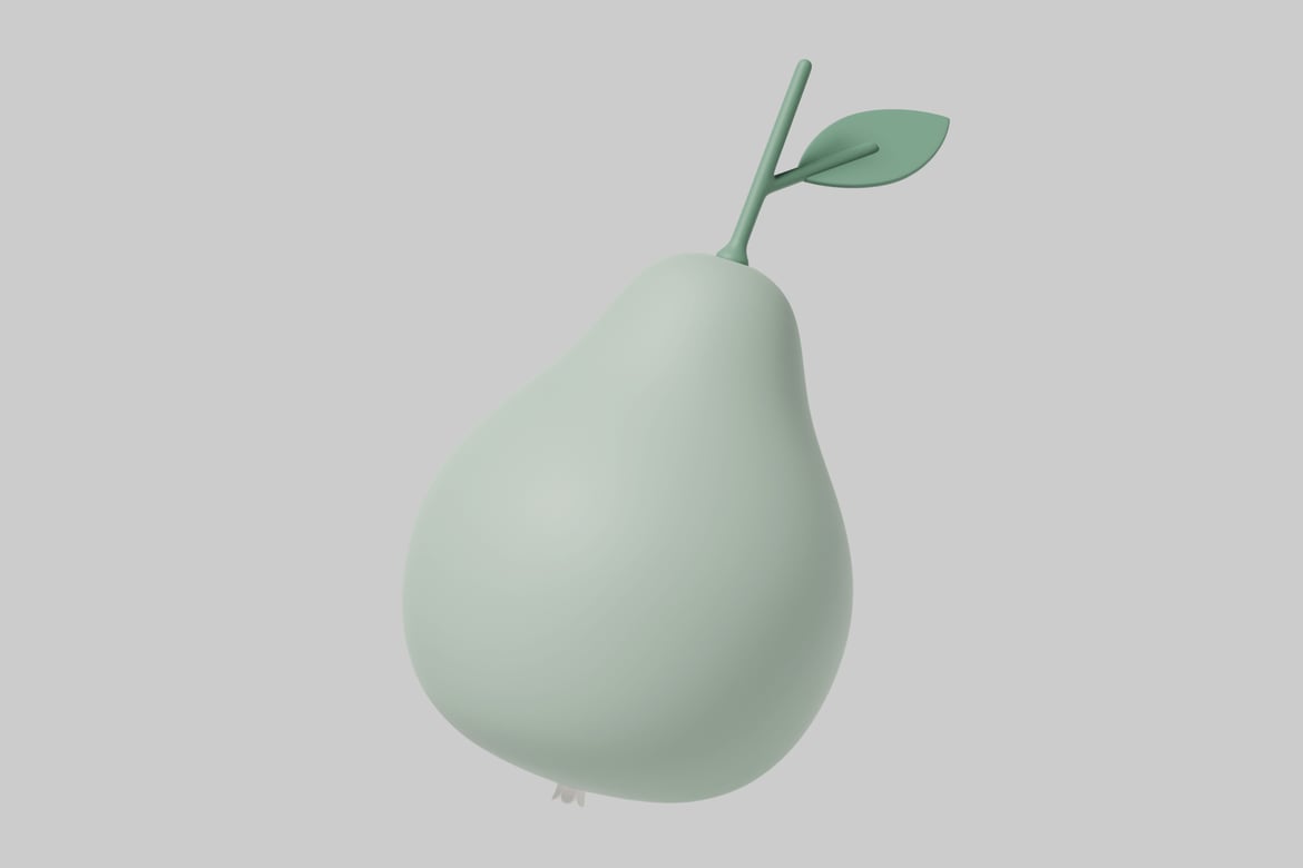 Download Pear on a 3D Model