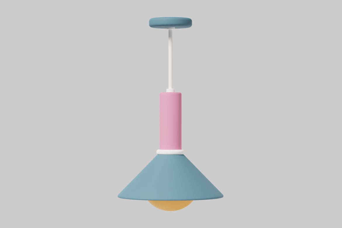 Download Pendant light fixture with a unique design. 3D Model