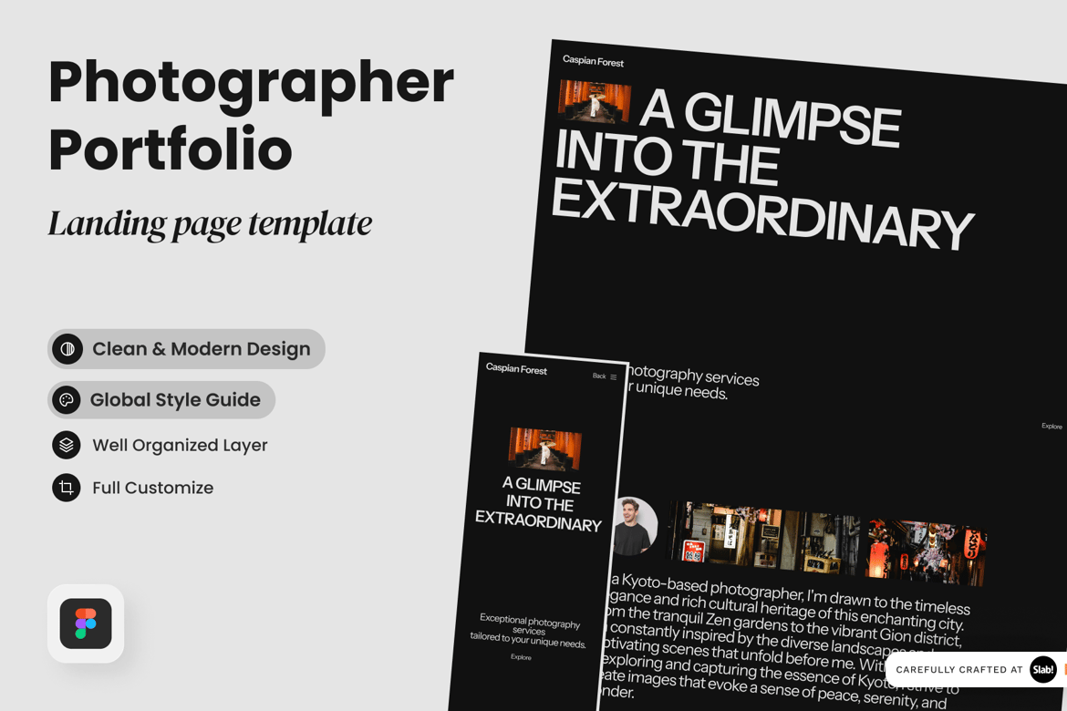 Download Photographer Portfolio Landing Page Figma Design