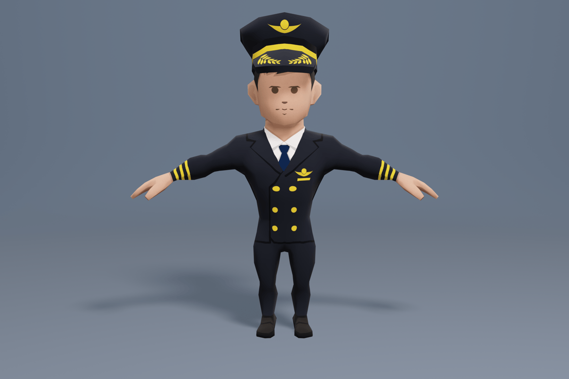 Download Pilot cartoon 3D Model