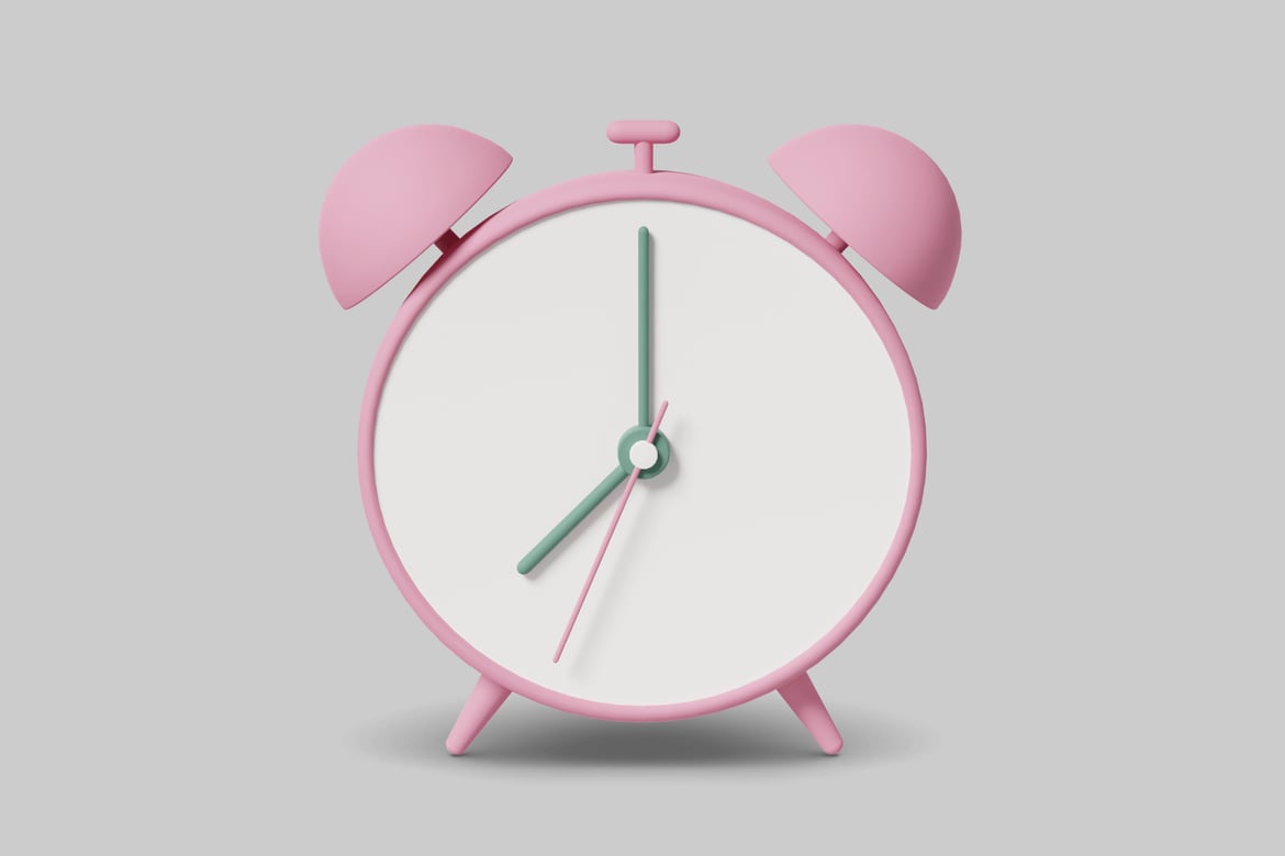 Download Pink alarm clock 3D Model