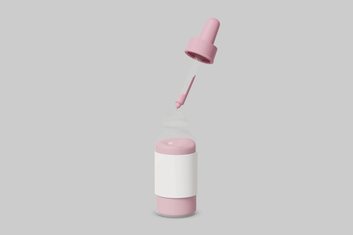 Download Pink and white bottle with dropper lid 3D Model