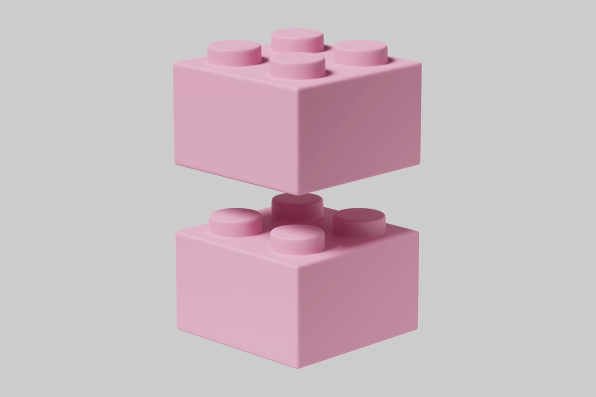 Download Pink blocks with circular protrusions 3D Model