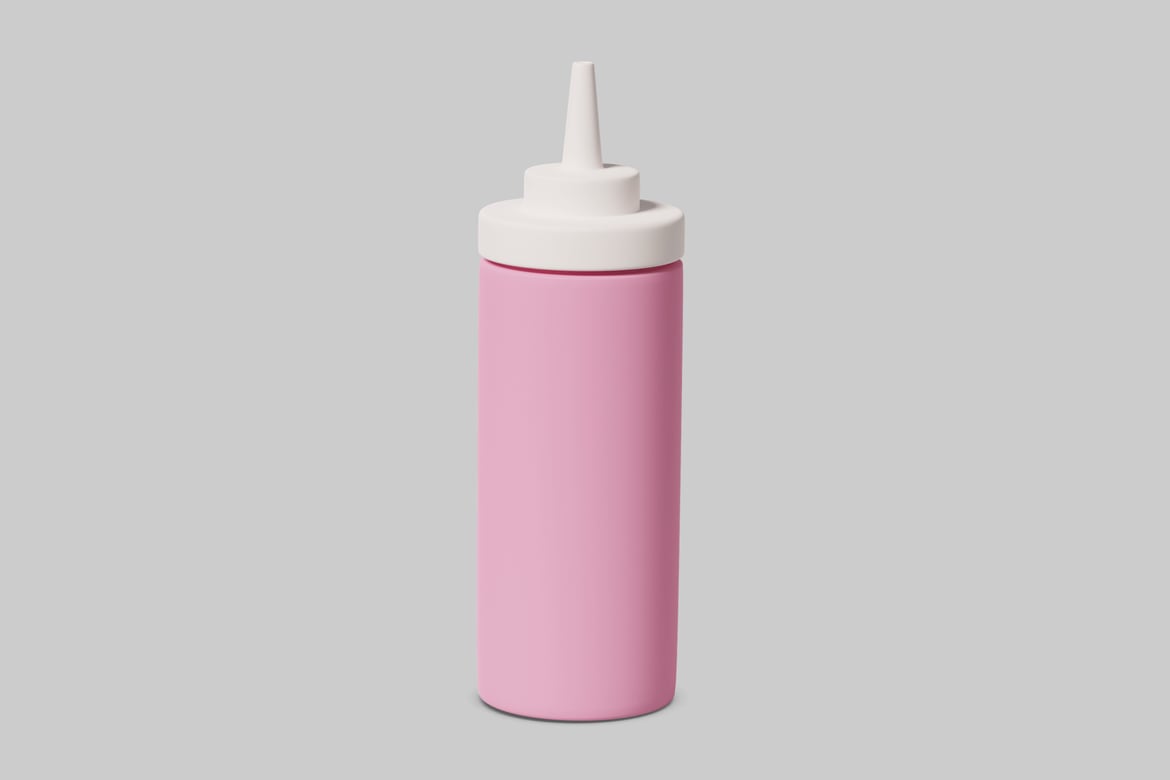 Download Pink bottle with white cap 3D Model