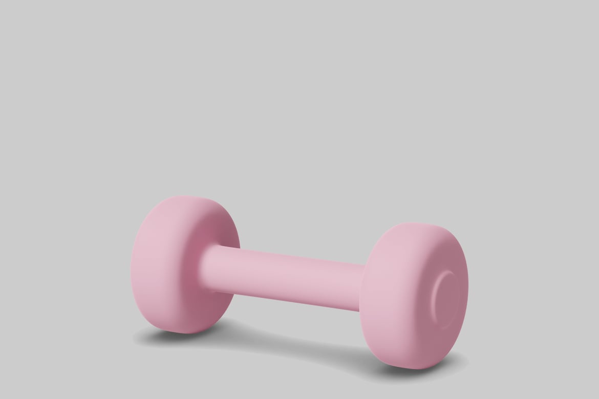 Download Pink dumbbell 3D Model