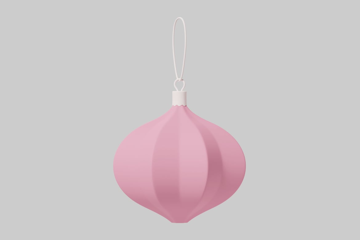 Download Pink ornament with white top and string 3D Model