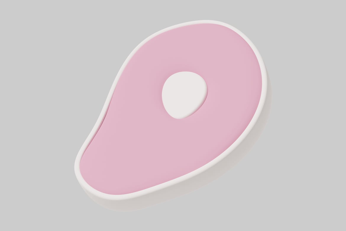 Download Pink oval device with white border and circular indentation 3D Model