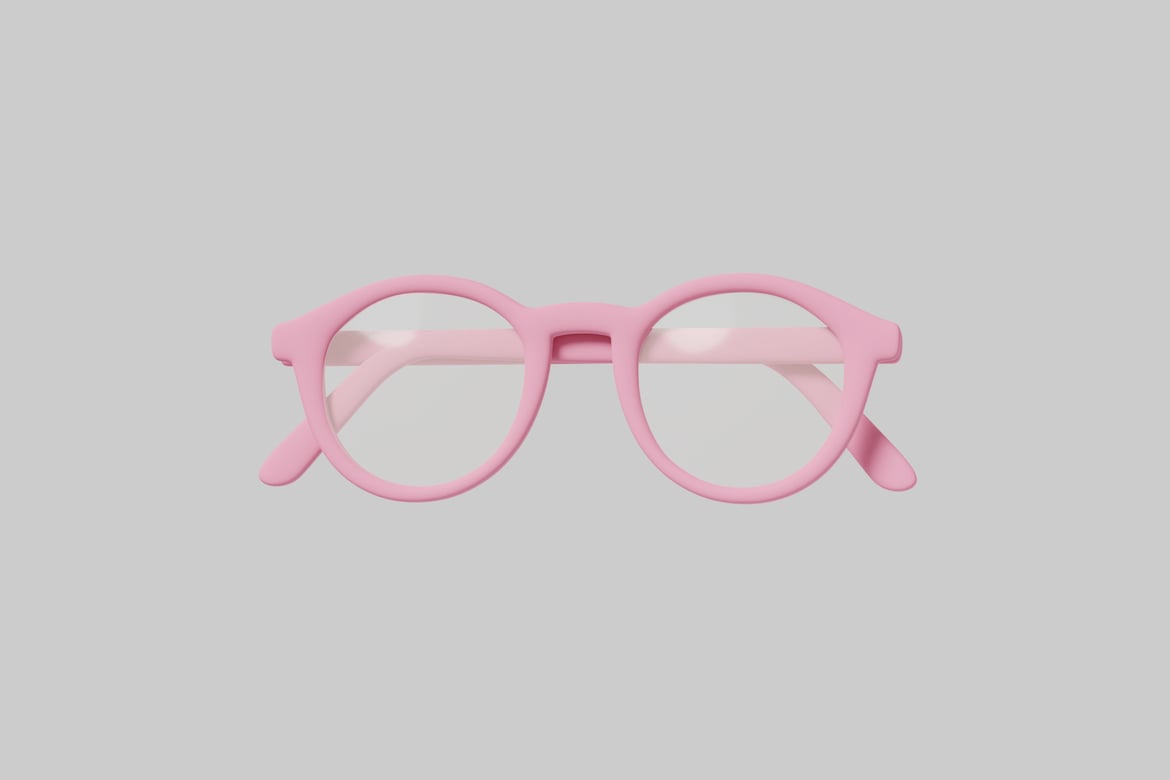 Download Pink round glasses. 3D Model