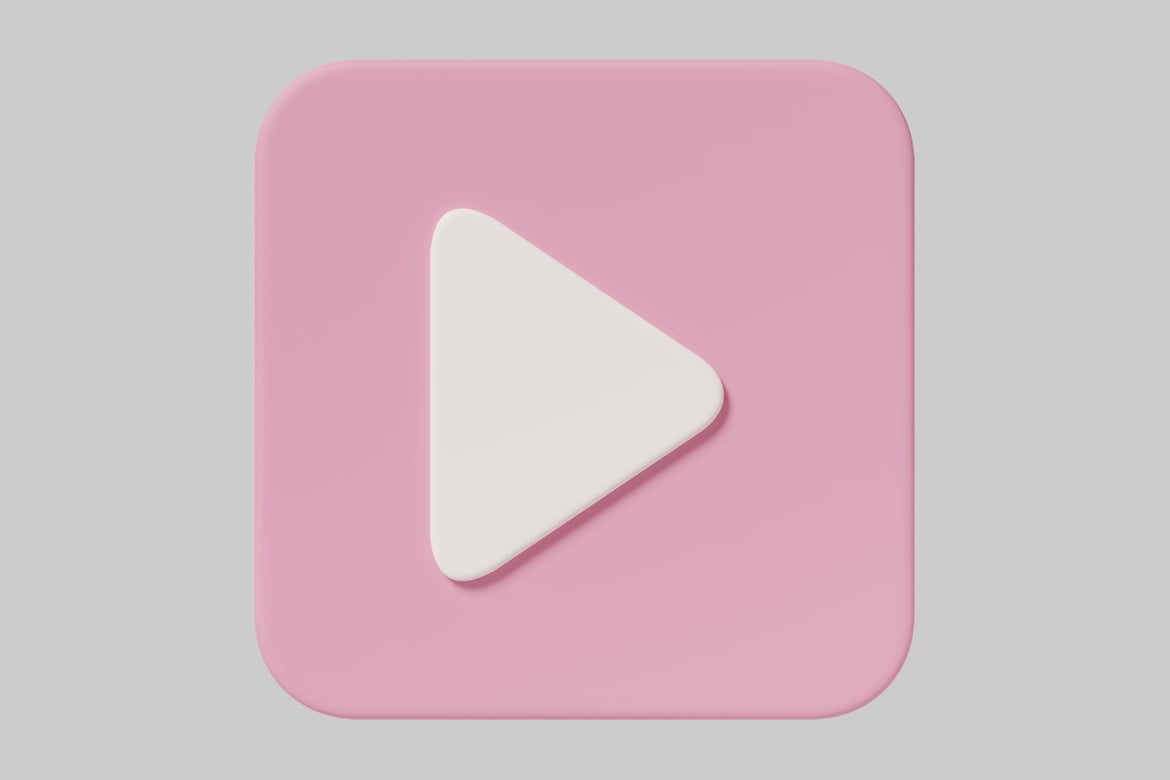 Download Pink Square Icon with White Triangle 3D Model