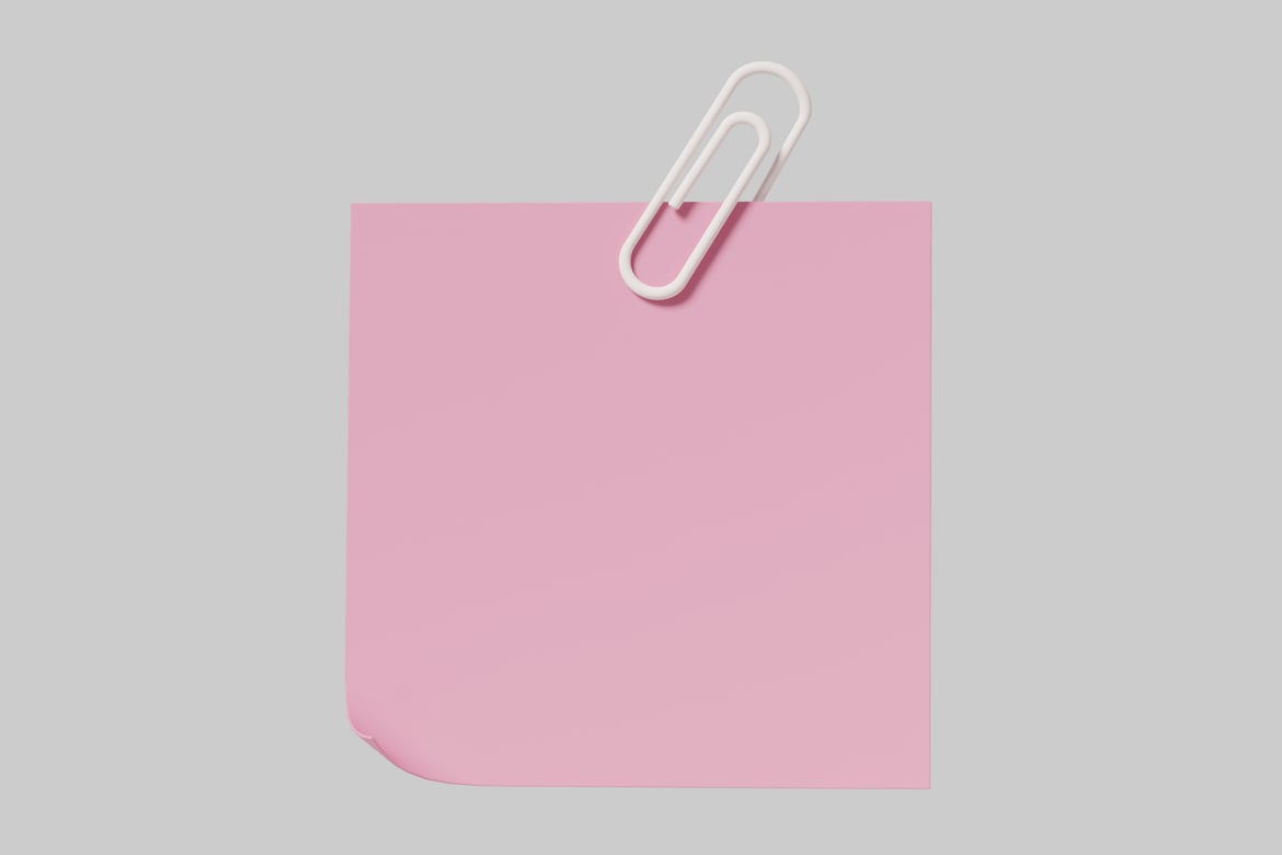 Download Pink square with white paperclip 3D Model