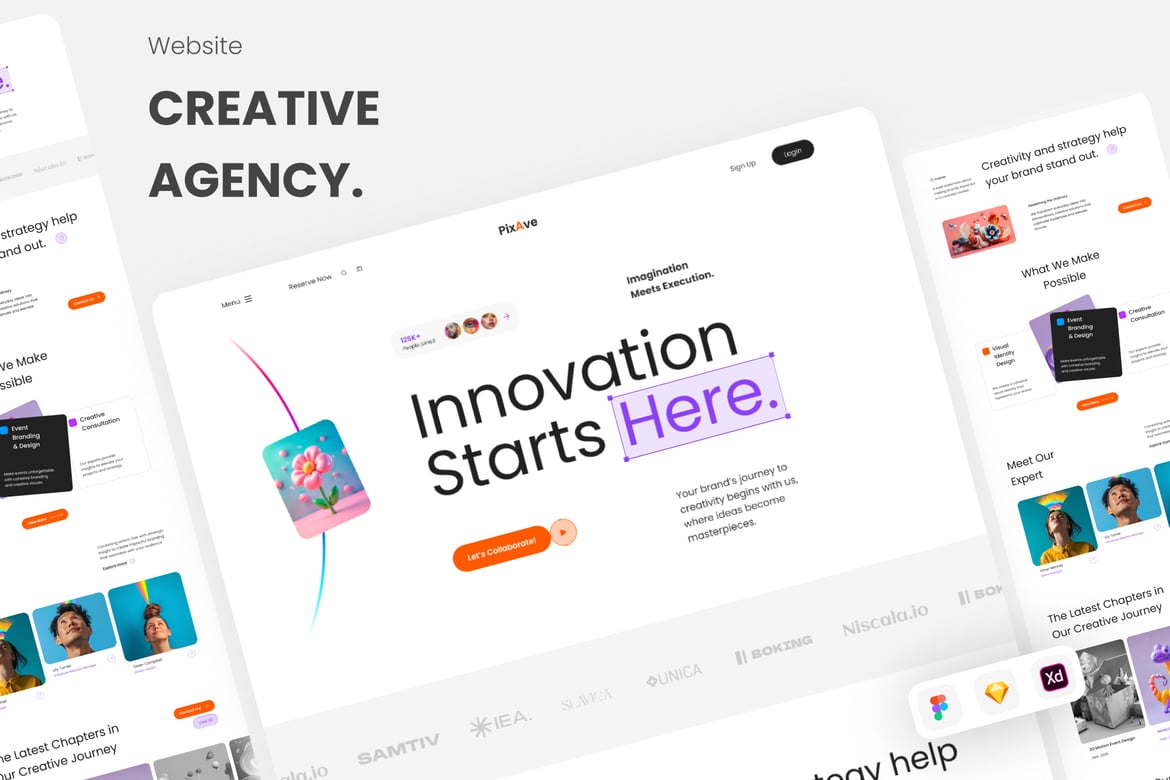 Download Pixave - Creative agency Website Figma Design