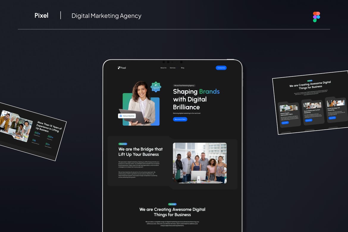 Download Pixel - Digital Marketing Agency Figma Webdesign Figma Design