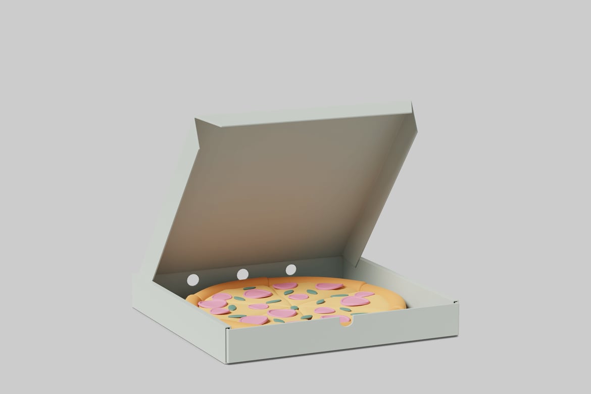 Download Pizza in a white box 3D Model