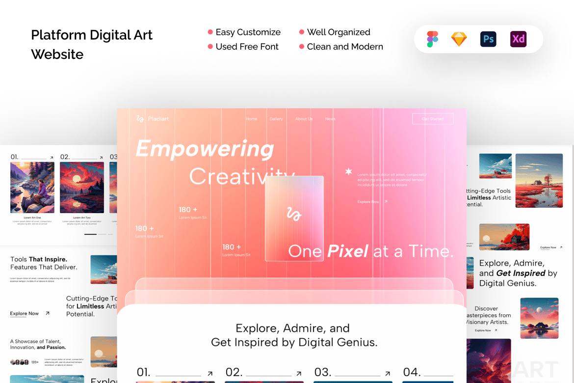 Download Platform Digital Art Website Figma Design