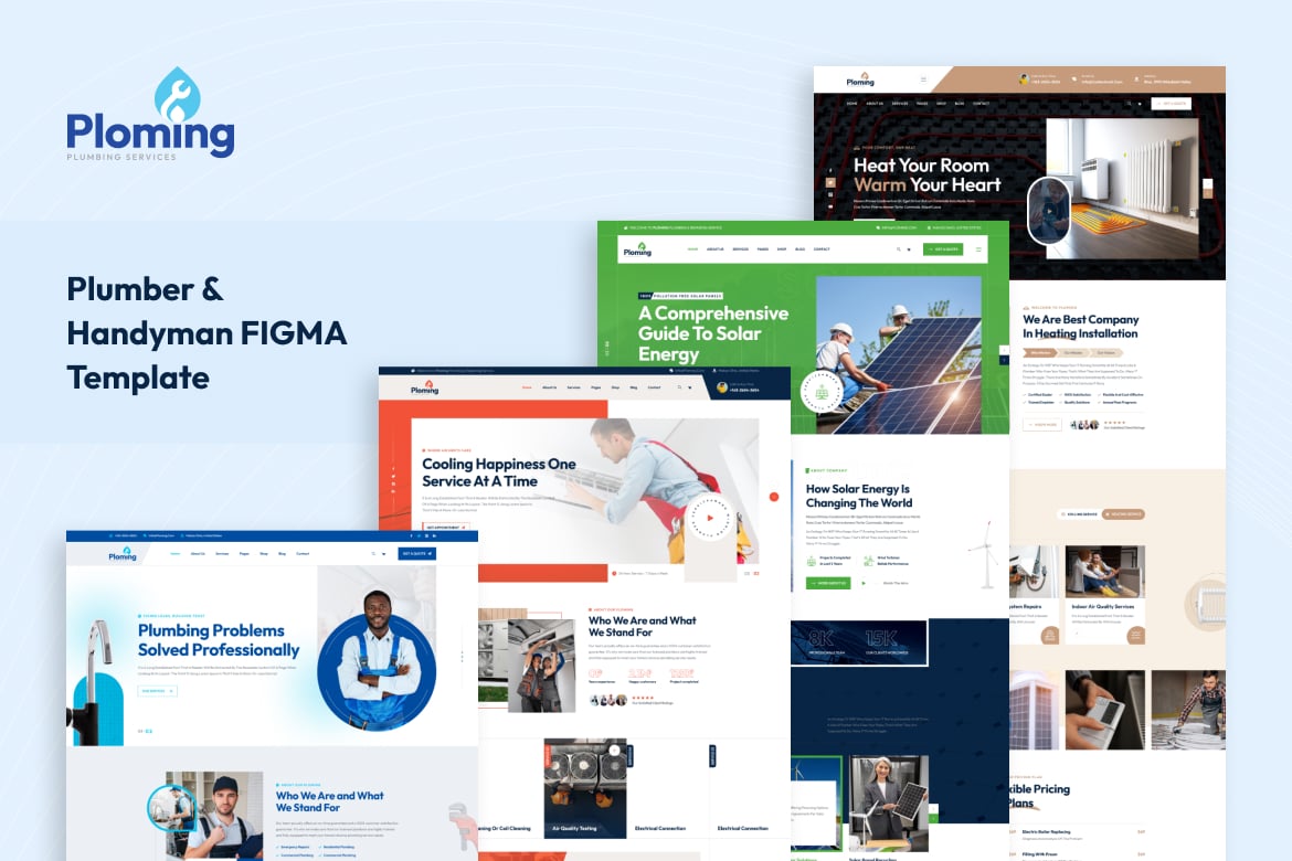 Download Ploming - Plumber & Handyman Figma Template Figma Design