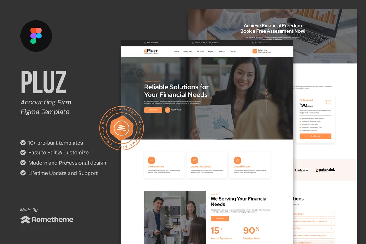 Download Pluz - Accounting Firm Figma Template Figma Design