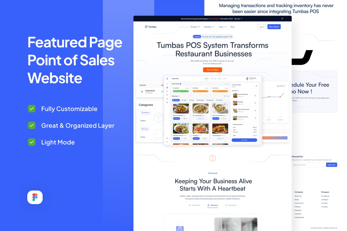 Download Point of Sales Featured Page Website - Tumbas Figma Design