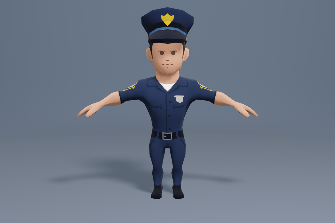 Download Policeman cartoon 3D Model