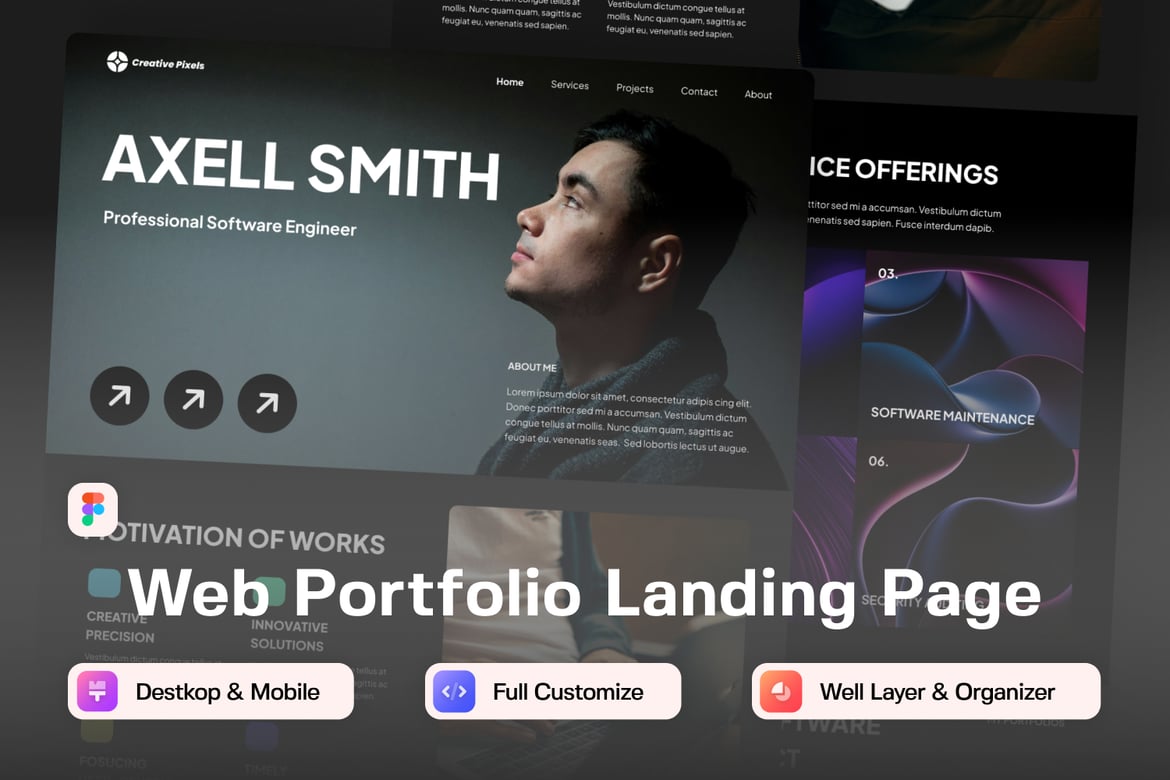 Download Portfolio Landing Page Figma Design