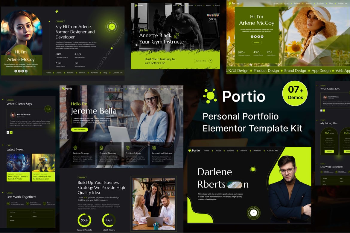 Download Portio - Portfolio Elementor Template Kit