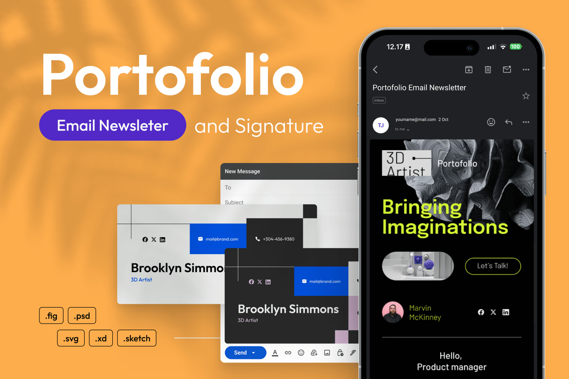 Download Portofolio Email Newsletter and Signature Figma Design