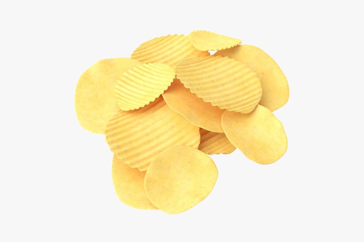 Download Potato Chips, Varied Shapes and Surface Textures 3D Model