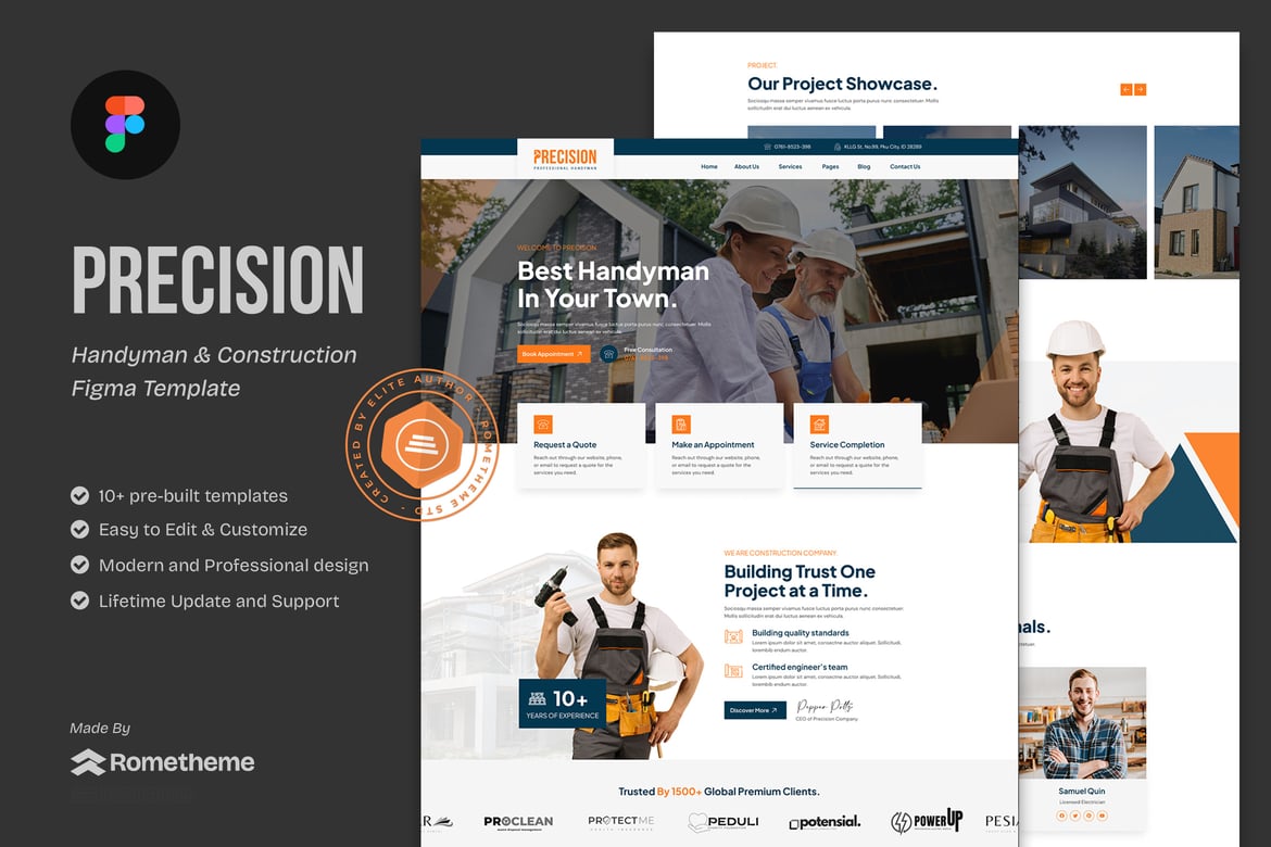 Download Precision - Handyman & Construction Figma Figma Design