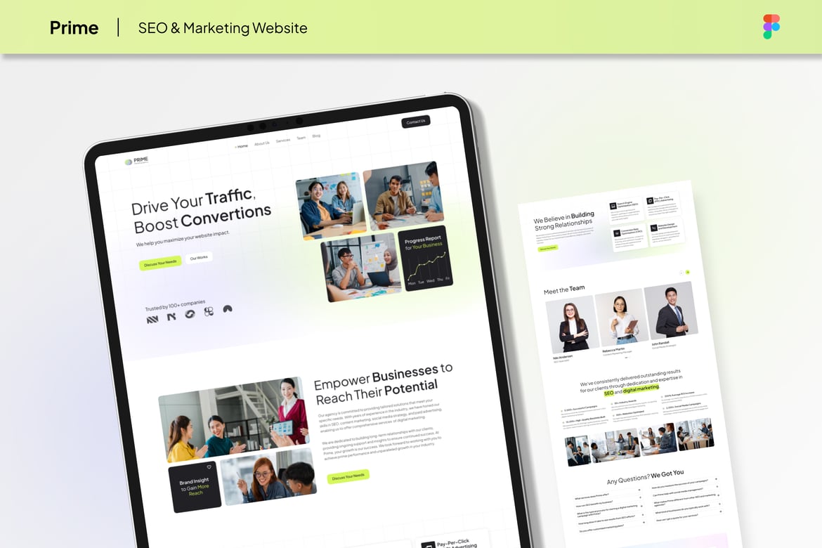 Download Prime - SEO & Marketing Agency Website Figma Figma Design