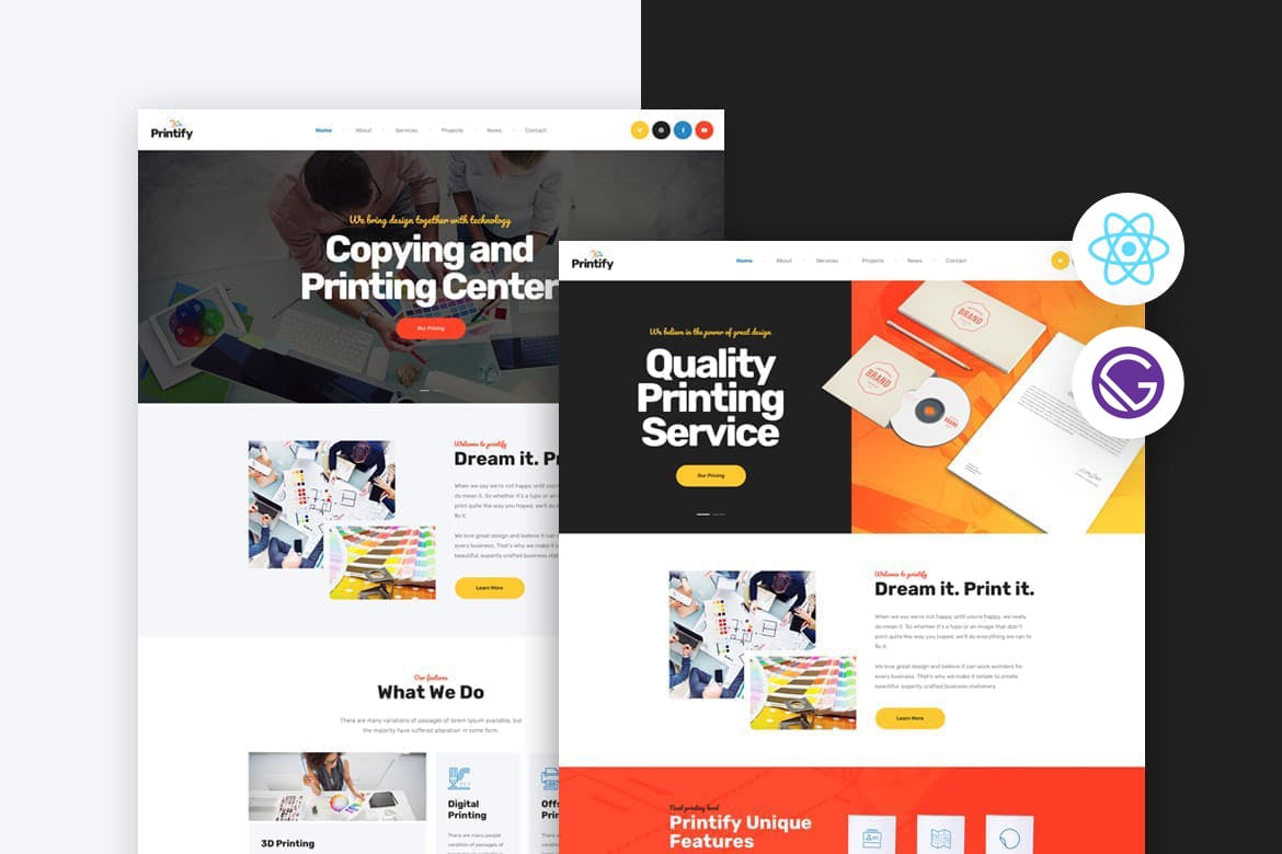 Download Printify - Gatsby React Printing Company Template