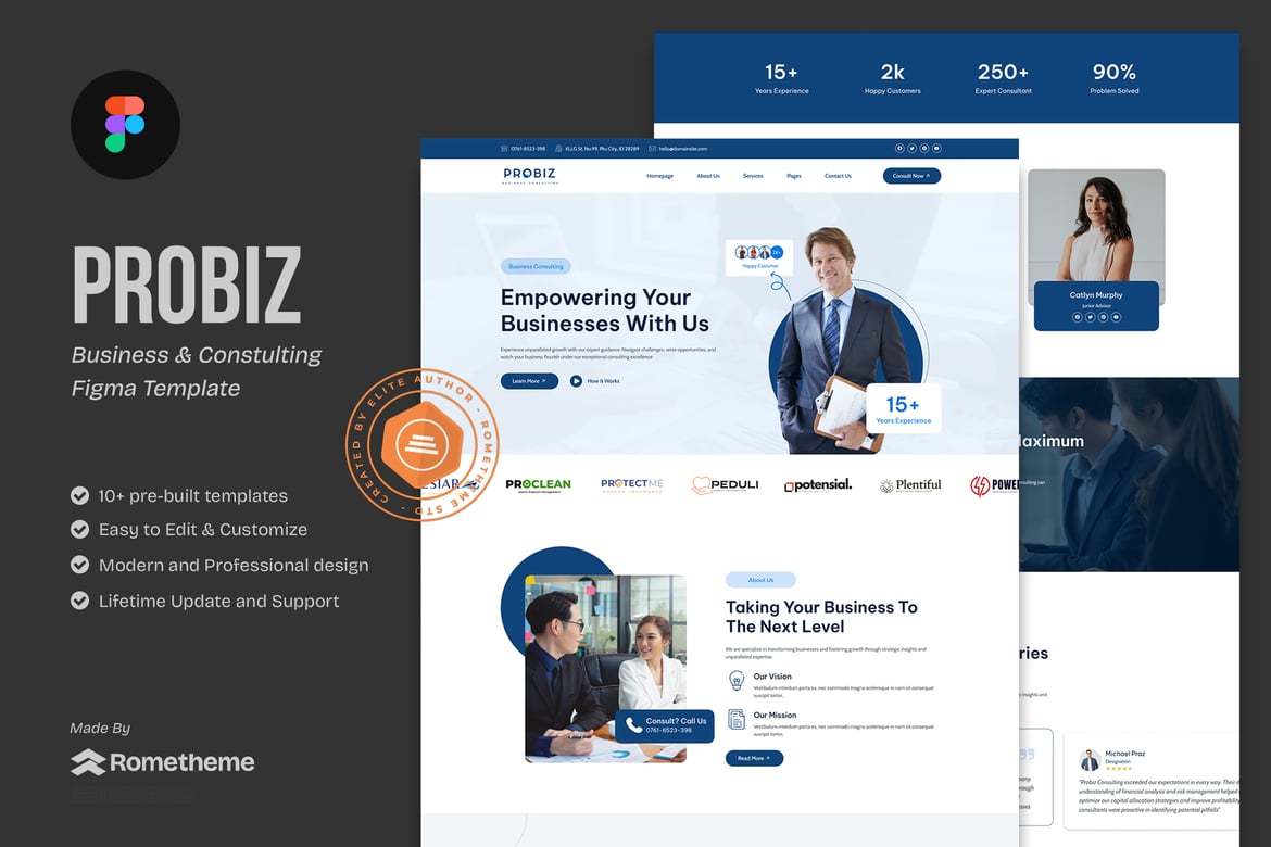 Download Probiz - Business Consulting Figma Template Figma Design