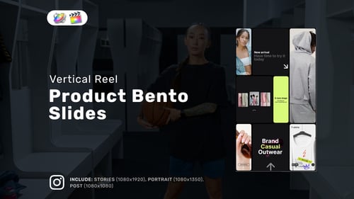 Download Product Bento Slides Vertical Reel for FCPX Apple Motion Template