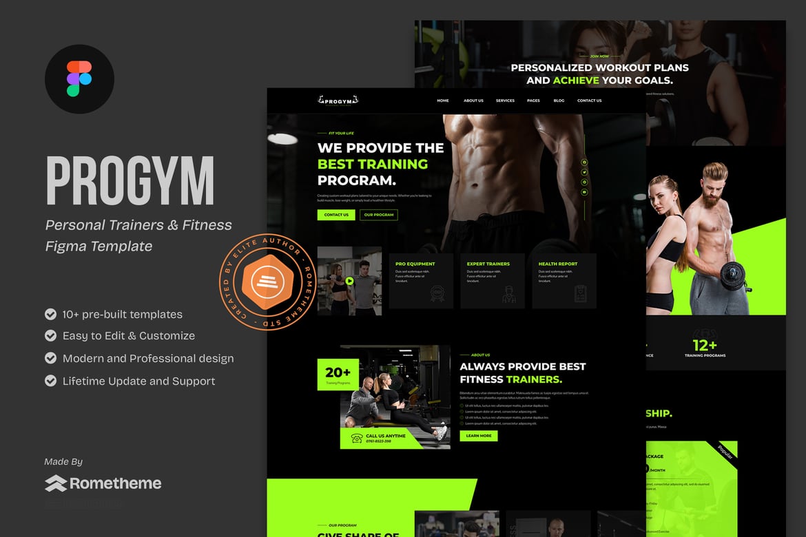 Download Progym - Personal Trainers & Fitness Figma Figma Design