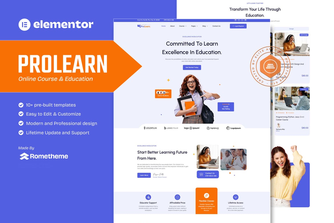 Download Prolearn - Online Course & Education Elementor Template Kit