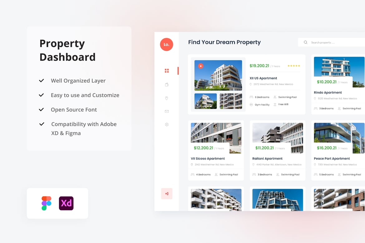 Download Property Dashboard UI Kit Figma Design