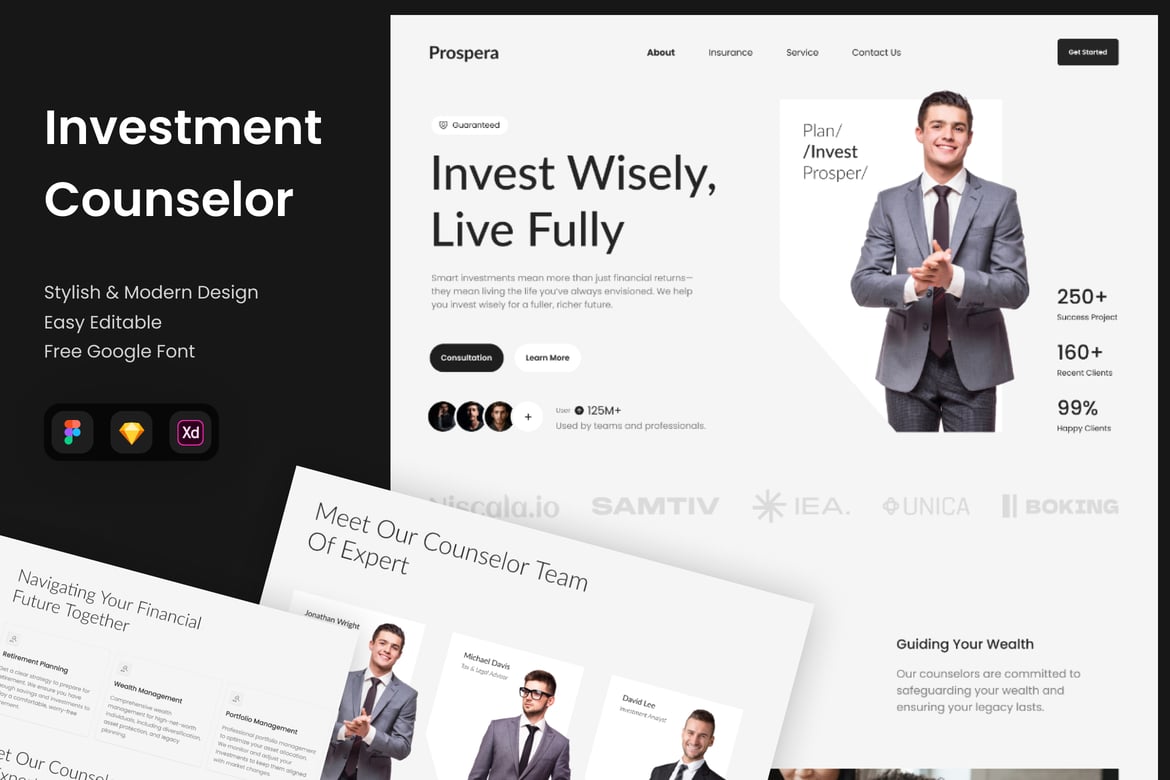 Download Prospera - Investment Counselor Website Figma Design