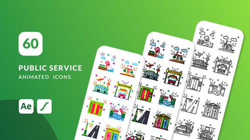 Download Public Service Animated Icons | After Effects After Effect Template