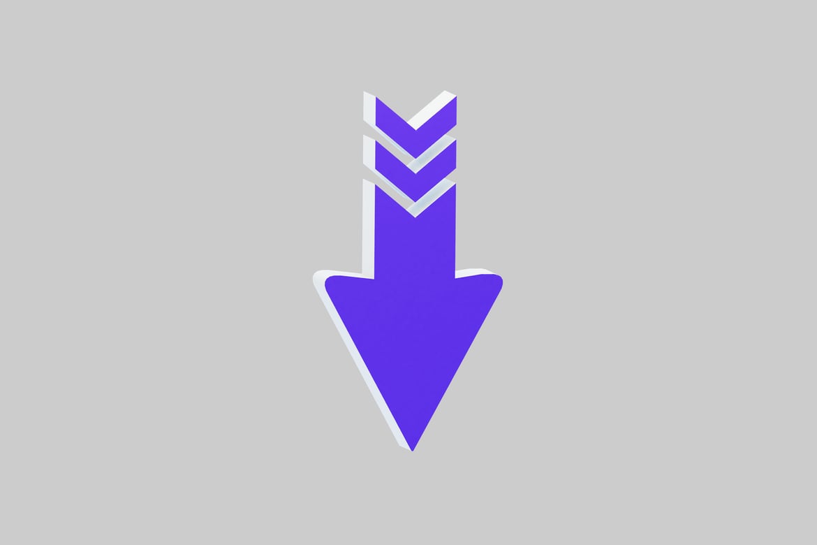 Download Purple arrow with chevrons 3D Model