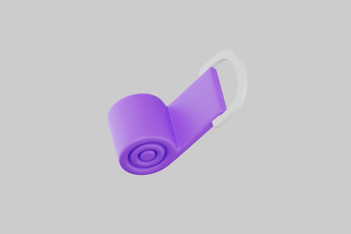 Download Purple cylindrical device with white handle. 3D Model