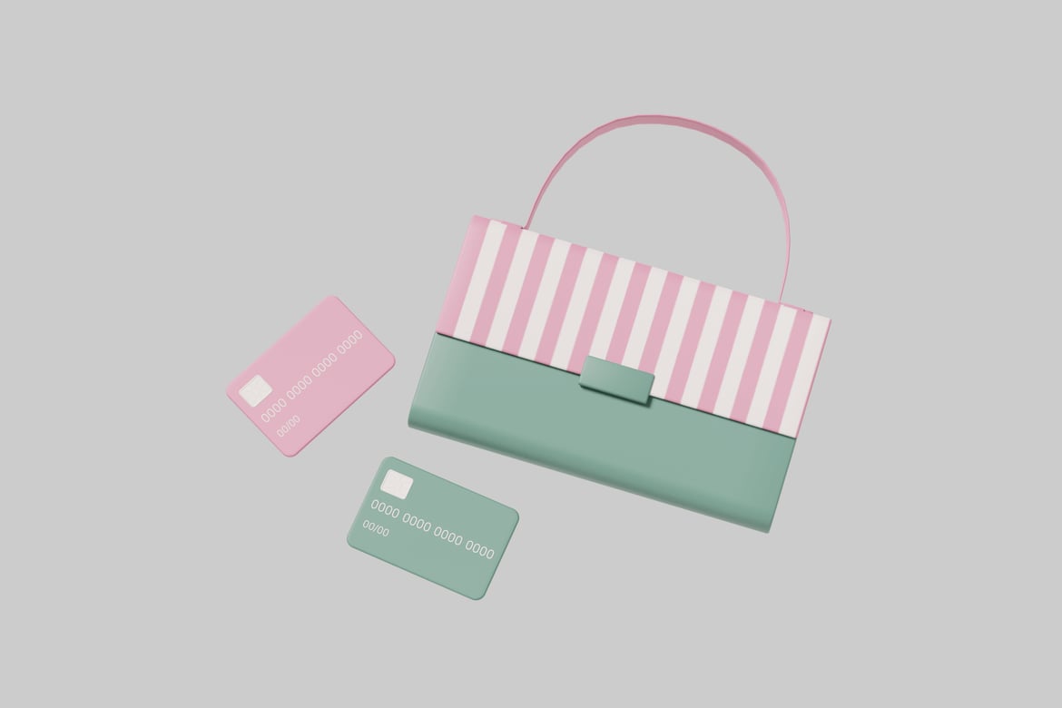 Download Purse and credit cards. 3D Model