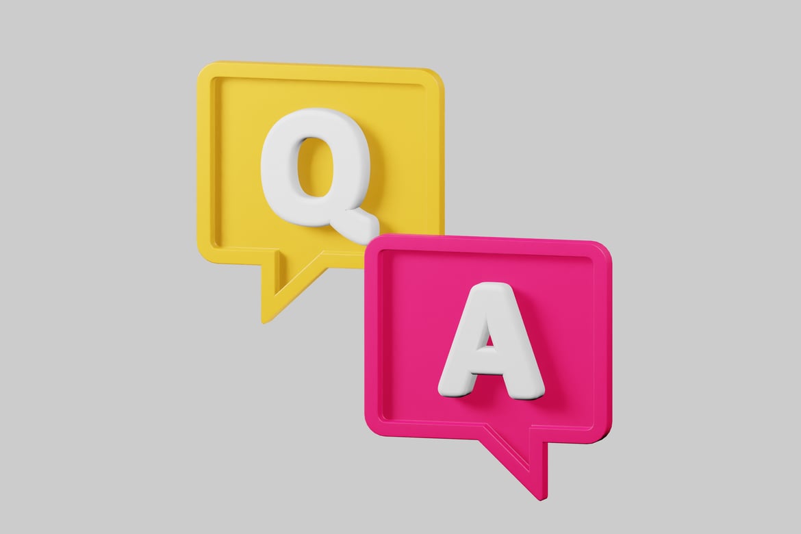 Download Q and A speech bubbles. 3D Model